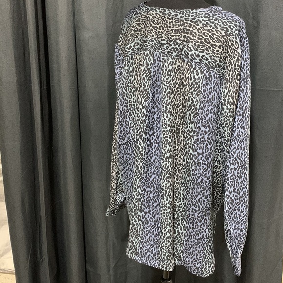 Bob Mackie Wearable Art Vintage Leopard Print Button Blouse Size XL - Picture 2 of 6